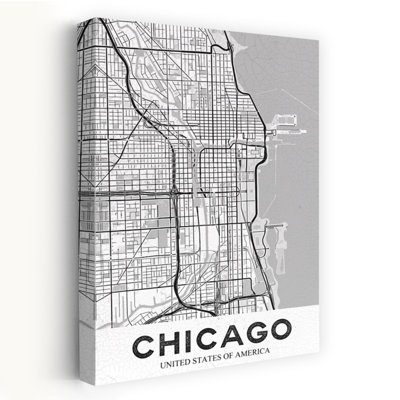 Chicago White Retro Vintage Wall Art by StudioSix - Wrapped Canvas Print