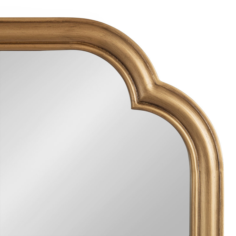 Glenby Scalloped Rectangle Bathroom Mirror, Gold