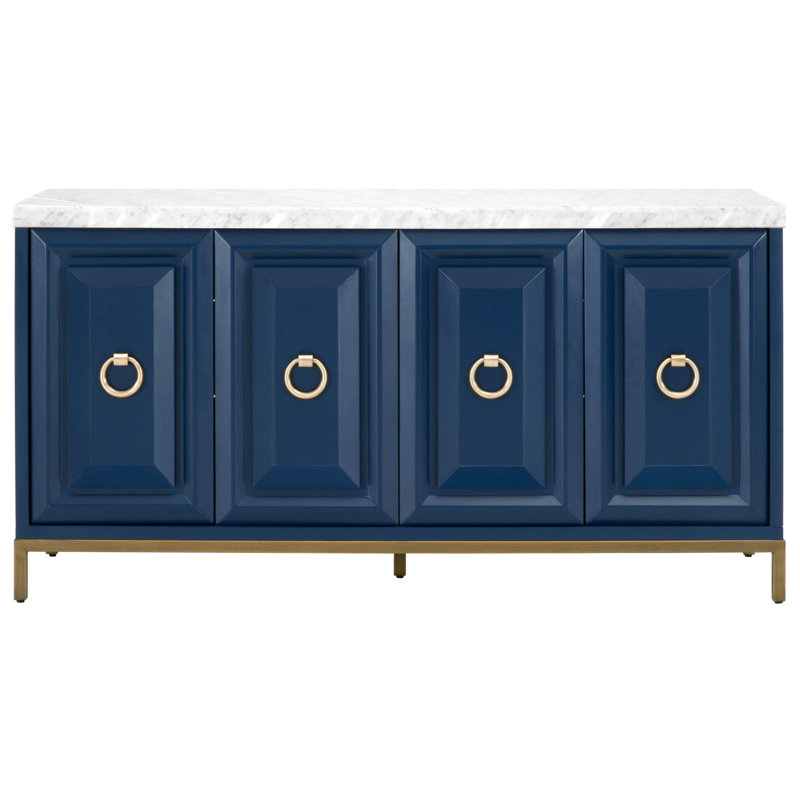 Buffet de 71 po de largeur Fitz, Doré brossé / bleu marine