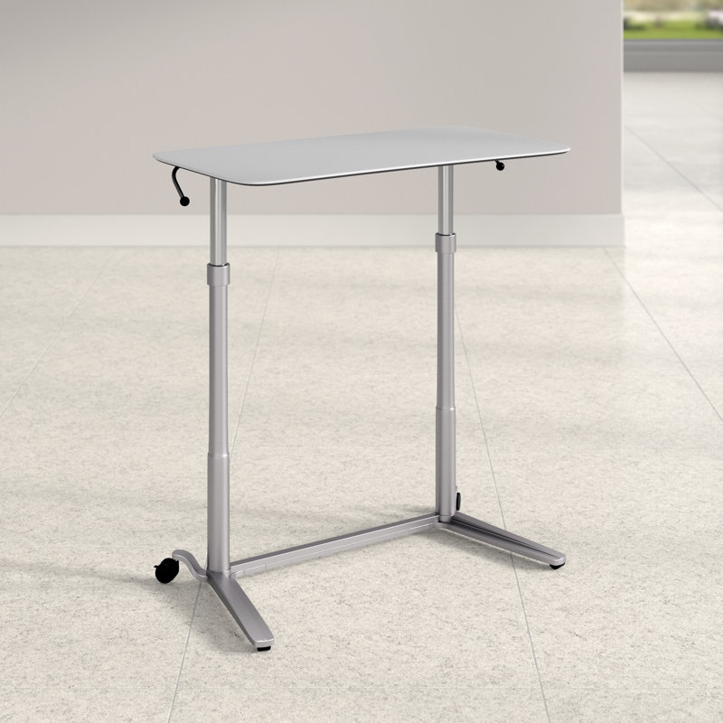 Bureau d'ordinateur ergonomique assis et debout Kamen - Bureau debout, Gris