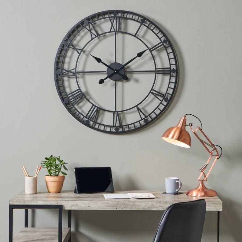 Beaver Creek Metal Wall Clock, Matte Black
