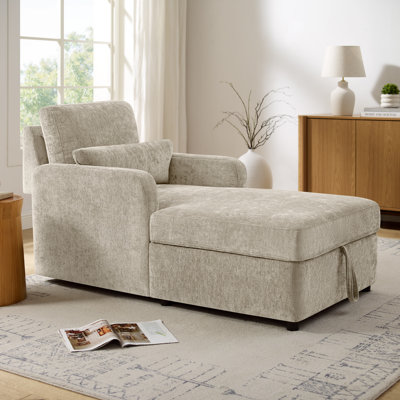 Chaise longue rembourrée avec rangement
