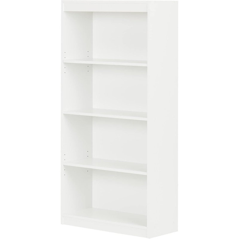 4-Shelf Bookcase, Pure White