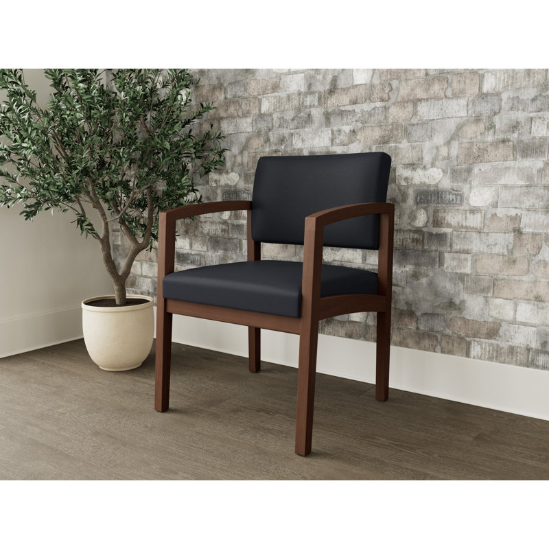 Chaise en bois Lenox, Noyer Riftwood, Noir Modena