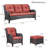 Lorent Wicker 5 - Person Patio Conversation Set with Cushions-1386526973