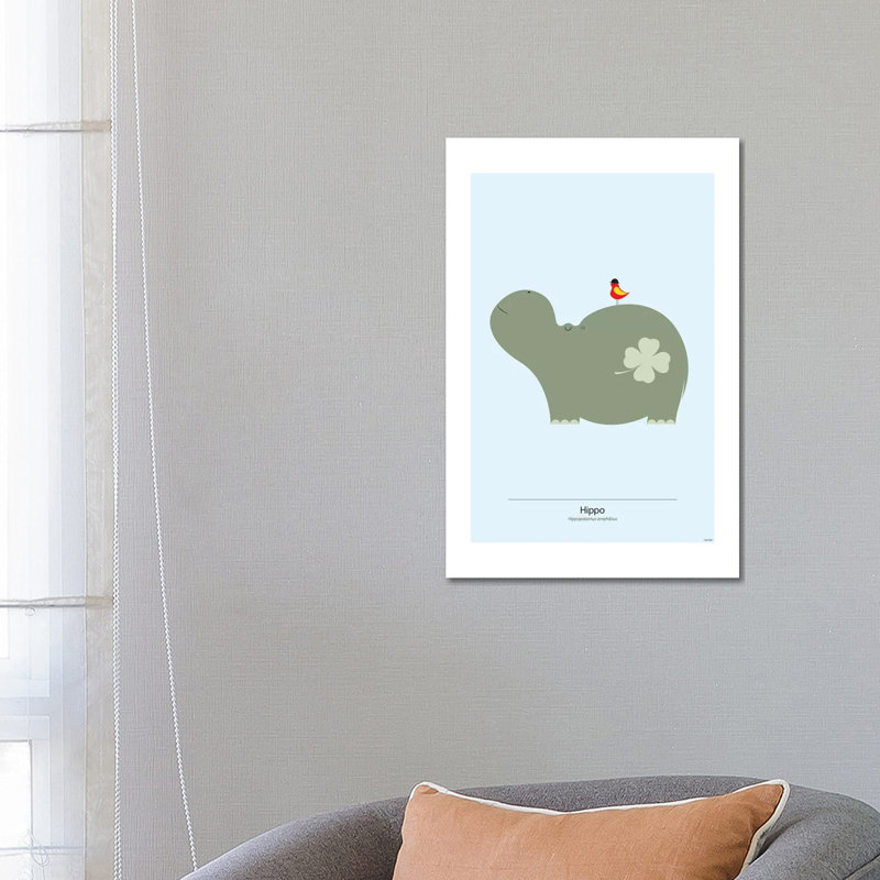 Hippo by TomasDesign - Gallery-Wrapped Canvas Giclée on Canvas, 66.04 cm H x 45.72 cm W x 1.91 cm D, Canvas