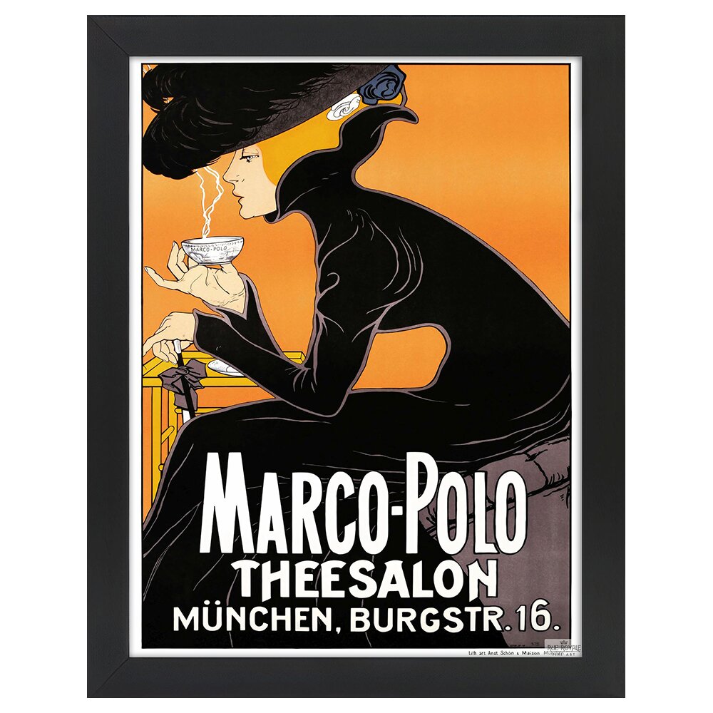 Leinwandbild Vintage Werbeplakat Marco Polo Theesalon