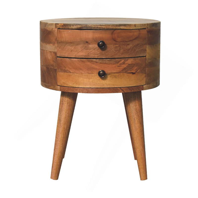Chevet Odyssey Oak-Ish, 2 tiroirs, pieds nordiques, brun