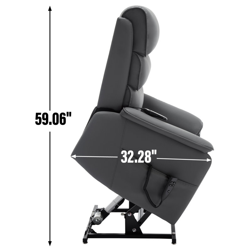 Fauteuil inclinable Power Lift à double moteur et à deux positions Leatherair, Gris