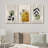 Mid Century Modern Boho Green Yellow Abstract Botanical Decor - 3 Piece Set Canvas Print Wall Art-87392604-87392605
