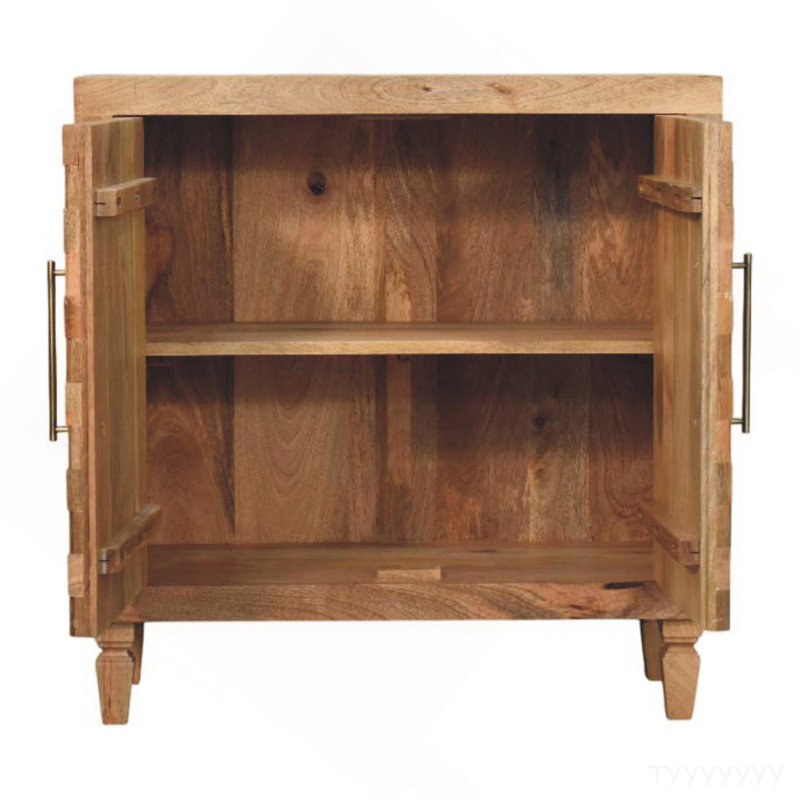 Solid Wood Marbella Cabinet,Brown,2-Drawers
