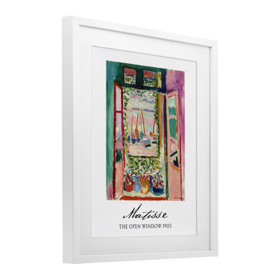 The Open Window Matisse, reproduction d'art sous verre encadrée par Vintage Hustle