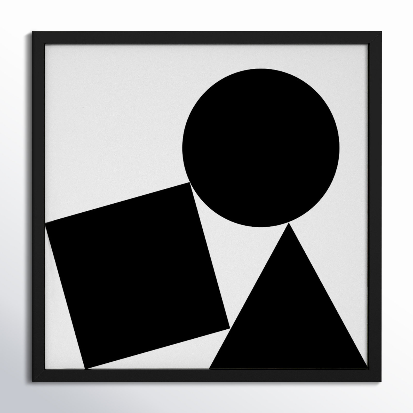 Shapes Stack, Black Framed, 16" H x 16" W