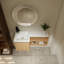 Meuble-lavabo de coin mural 36 po avec lavabo en résine, finition chêne clair-1799479725