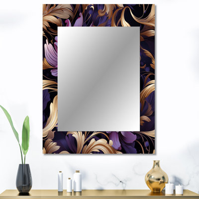 Motif damassé doré et mauve Kayven Glamour