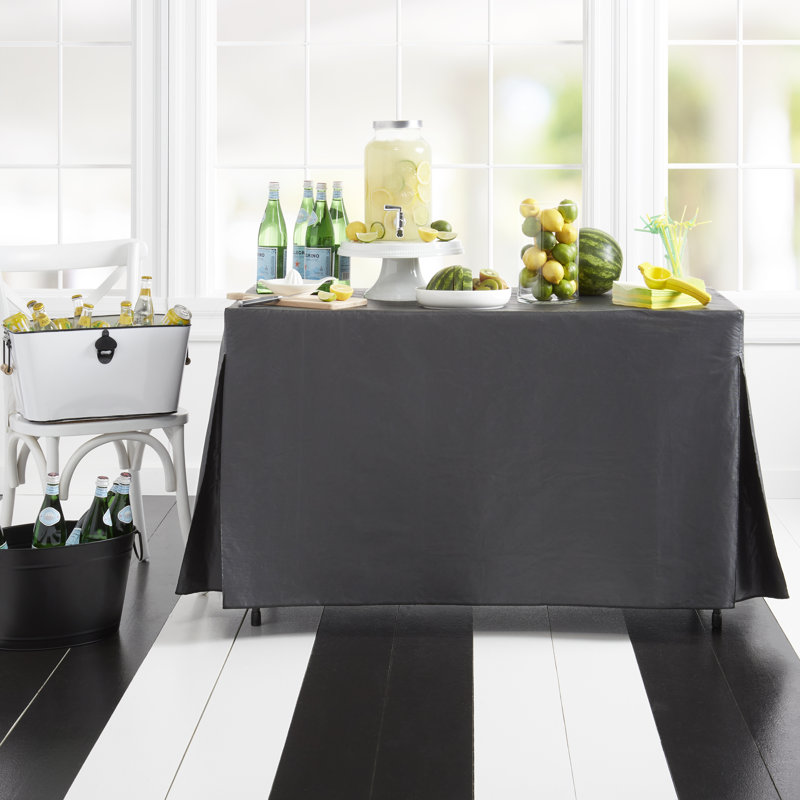 Dunkley Solid Color 100% Cotton Tablecloth, 27" x 48", Black