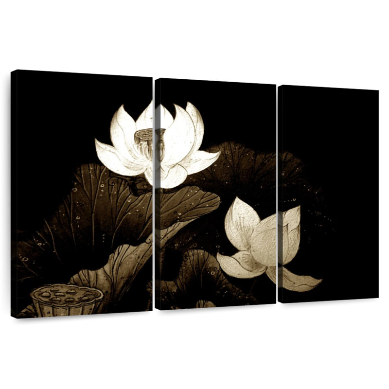 Fleurs de lotus Harnek, H 36 po x l 57 po