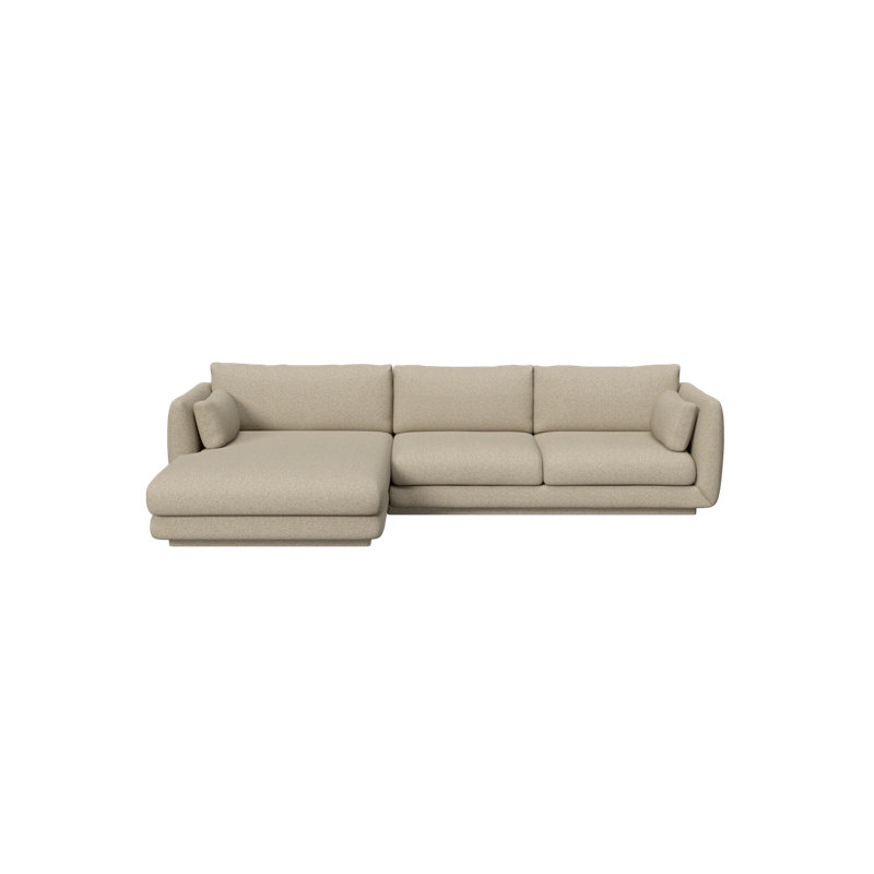 Bloom 3-Seater Sofa W/Chaise Lounge Left & Plinth, Sand Cane-line Lola, 29.6" H x 122.1" W x 67" D, Right Hand Facing
