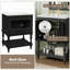 Meuble-lavabo de luxe moderne de 24 po avec lavabo en céramique, meuble de salle de bain avec tablette ouverte et rangement fermé-125847751
