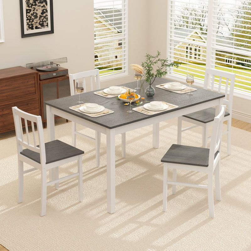 Ensemble de coin-repas 5 pièces pour la cuisine, Gris, Gris