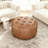 Upholstered Button Tufted Round Ottoman