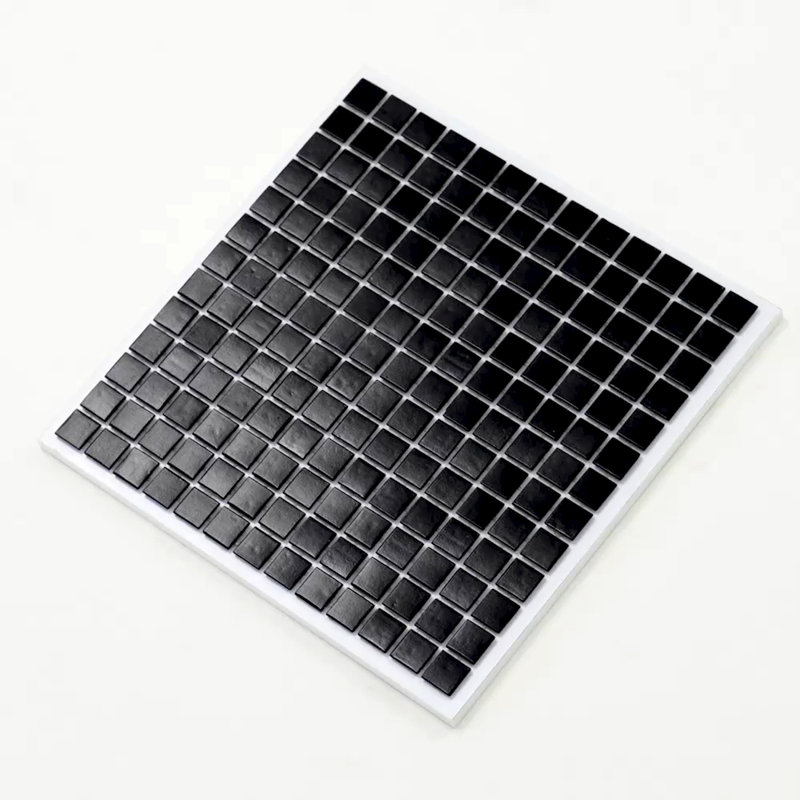 Carreau de mosaïque en verre noir brillant pour mur et plancher 12 po x 12 po Dune (paquet de 20 pieds carrés) (paquet de 20)