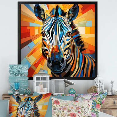 «Zebra Geometric Zebra Abstraction I», reproduction d'art sur toile