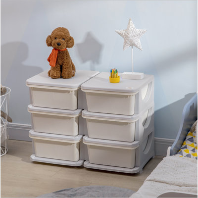 Unité de rangement pour enfants à 3 niveaux QABA