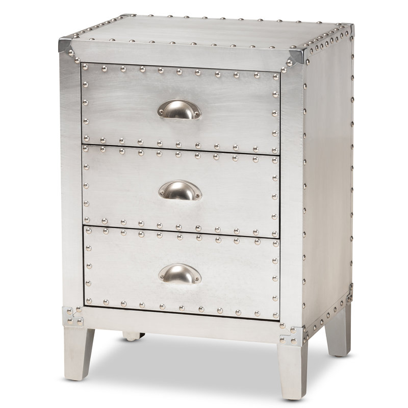 45.01cm W Metal Bedside Table