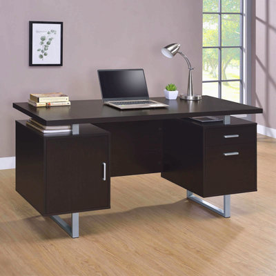 Bureau flottant à 2 tiroirs vieilli
