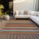 Machine Washable Indoor/Outdoor Husby ACN2218 Striped Rug