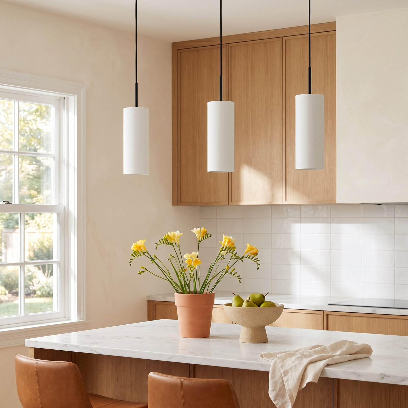 Troy 3 Light Glass Pendant