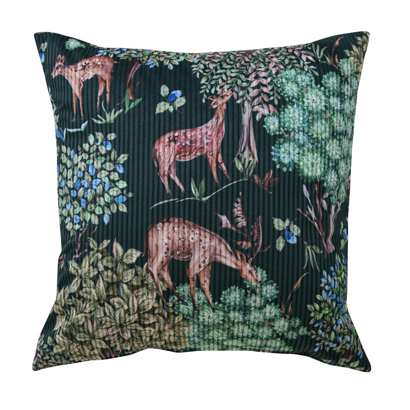 Idaville Floral Square Cushion With Filling PACK OF 4, Green