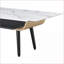 Table basse 47 po Landon en verre gris et marbre avec bois cintré, plateau facile à nettoyer et pieds réglables