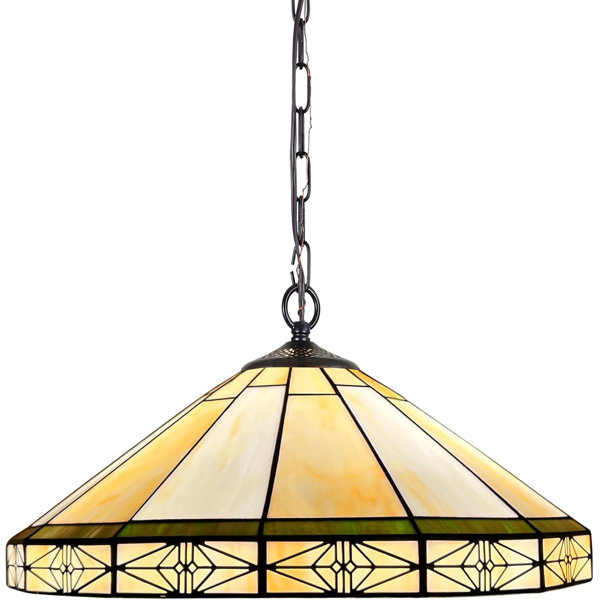 Lustre Suspendu Vitrail - Style Bohème Vintage - Abat-jour 20 Cm - Chaîne 100 Cm Réglable - Ampoule E27 Non Incluse - 13