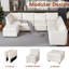 Canapé modulaire rembourré 137,4 po avec sièges de rangement, canapé modulaire en U Chenille