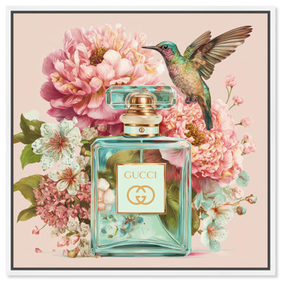 Hummingbird Perfume Bloom Glam Art Canvas Print by Art Remedy