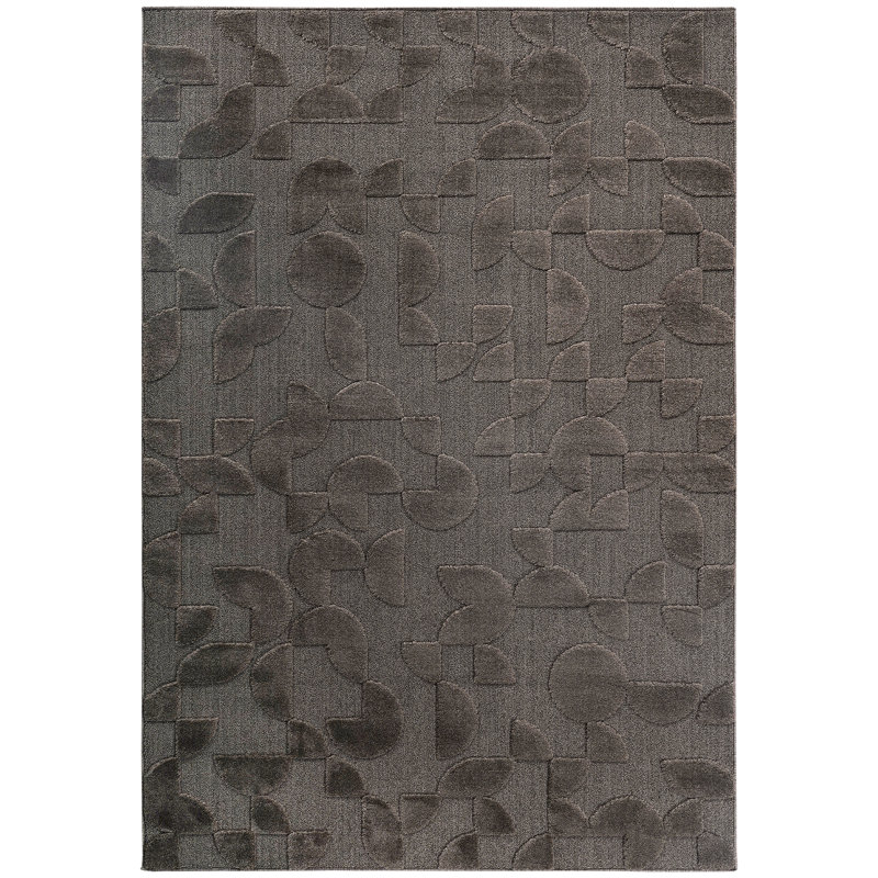 Brown Indoor Area Rug 6'7''X9' By Step Collection, Contemporary Geometric Pattern, Comfortable, , Non Shedding, Breathable Collection Rug, Modern Bohemian Design For Bedroom, Kitchen & Living Spaces,