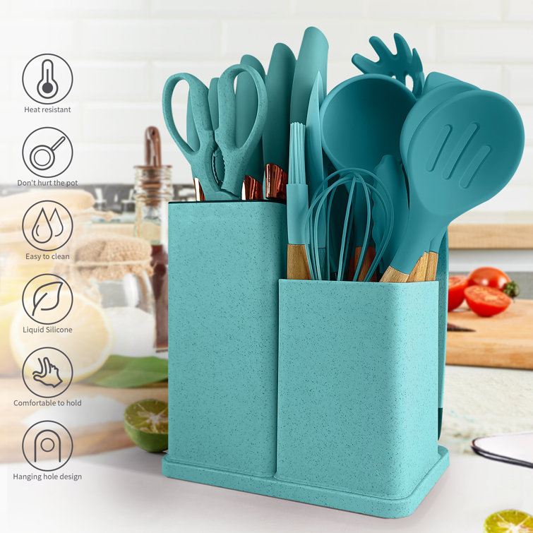 Fortune Candy 19-piece Non-stick Silicone Assorted Kitchen Utensil Set, Wayfair in 2023