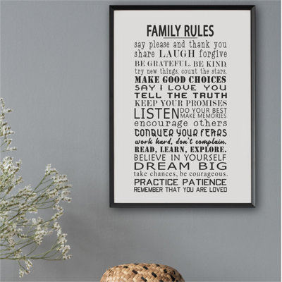 Family Rules - Print on Plastic / Acrylic