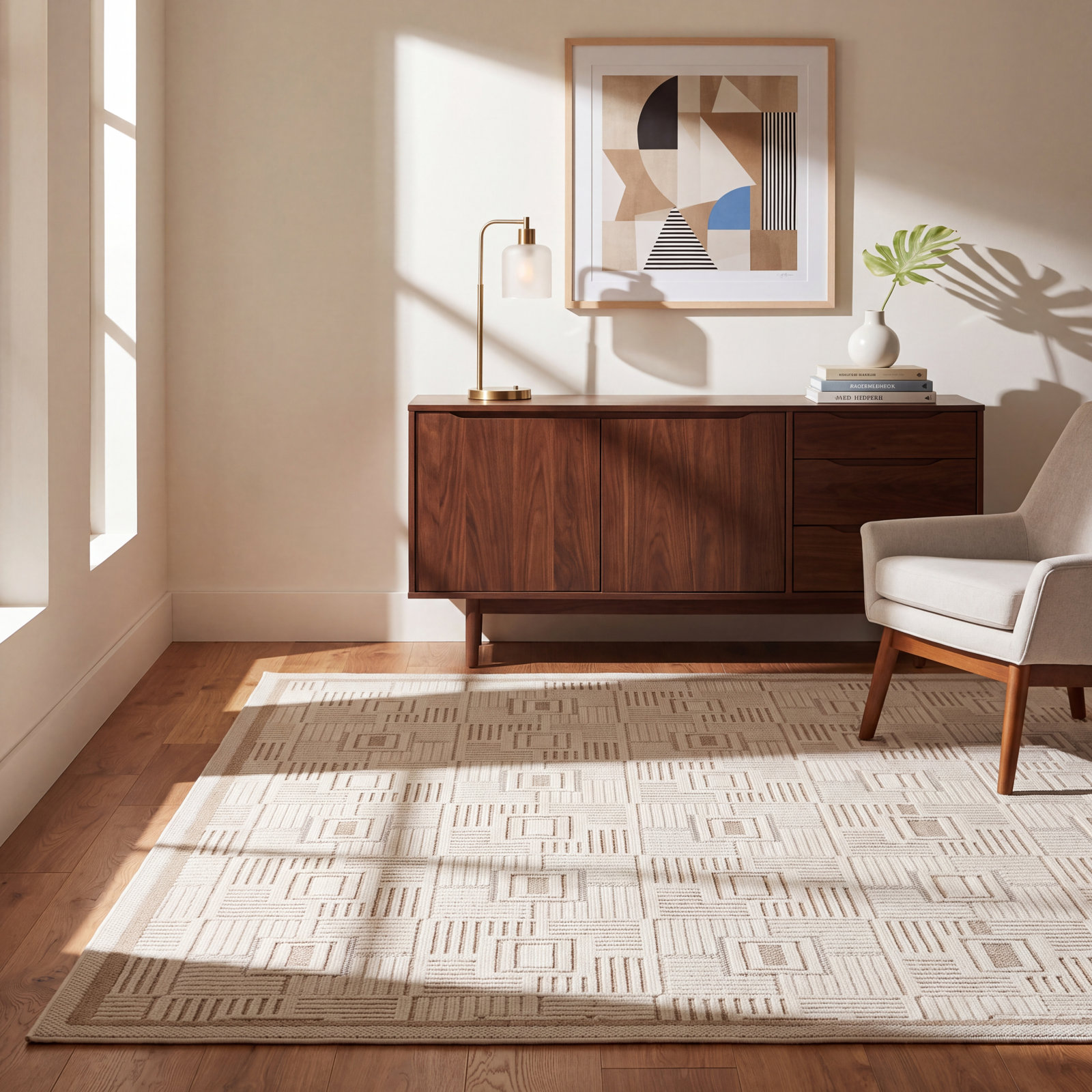 Hildegard Checkered Outdoor Rug, Rectangle 7'10" x 9'10"
