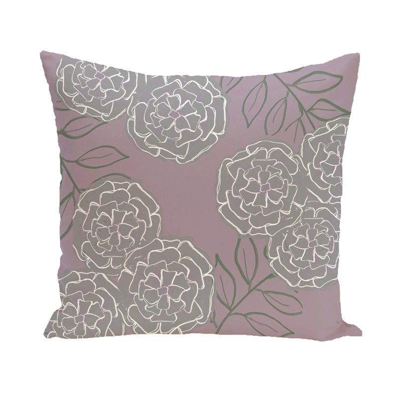 Flower Power Floral Reversible Throw Pillow, 20" H x 20" W, Green
