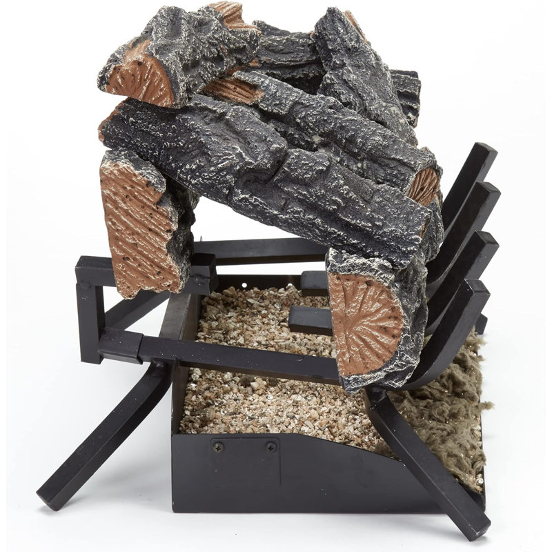 18-Inch Natural Gas Vented Fireplace Log Set with Match Light