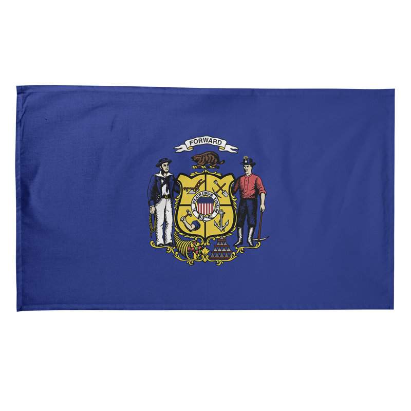 Serviette de thé à drapeau wisconsin, Sergé de coton