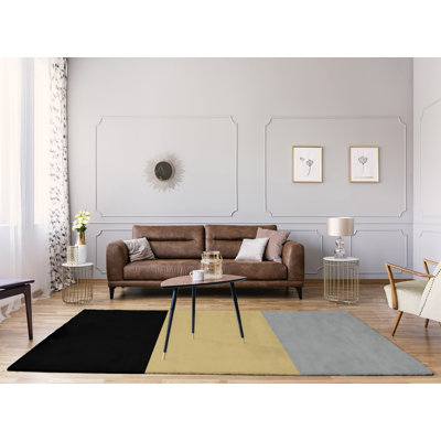 Tapis doré/gris