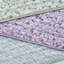 Courtepointe très grande / très grande taille, jeté, courtepointe en microfibre imprimée, trois motifs floraux, coussin froncé, lavable à la machine 4 pièces - style Shabby Chic, 2 taies décoratives, 1 jeté