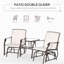 Causeuse avec chaise berçante d'extérieur beige et table basse 2 places