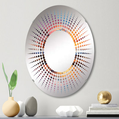 Charmant ciel décoratif au coucher du soleil III - Miroir décoratif Starburst | Ovale