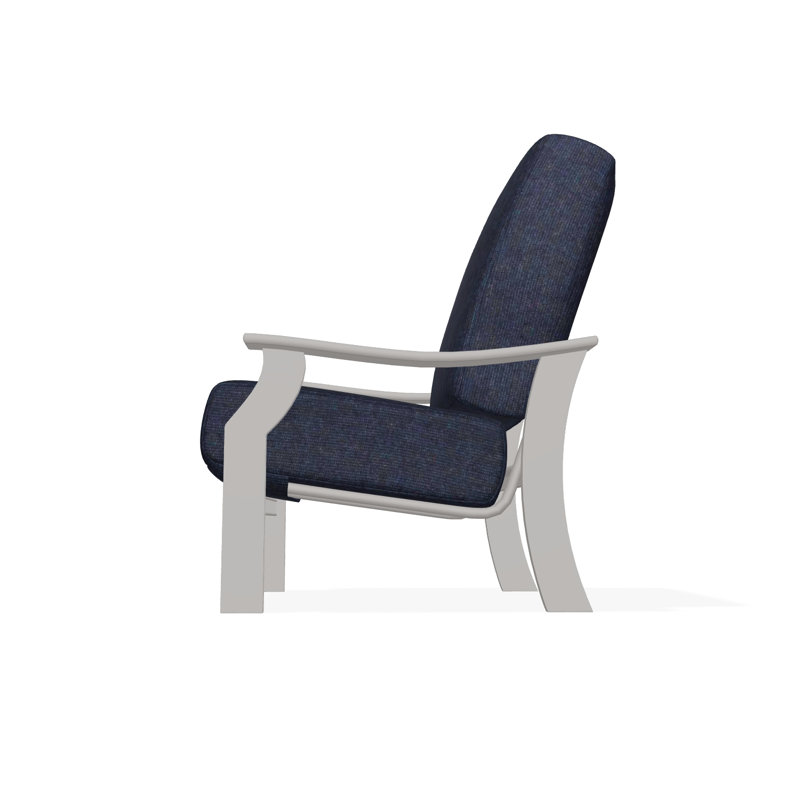 St. Catherine Marine Grade Polymer Deep Seating Cushion Arm Chair, Dreamscape Seaglass, Warm Gray