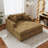 Oversized Chenille Slipcovered Chaise Lounge Chair,Upholstered Sleeper Sofa Bed-1660565784